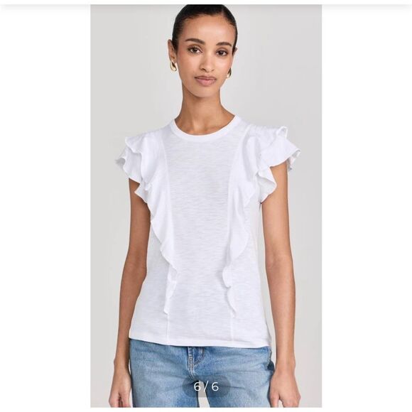 Verónica Bears Women’s Bea Short Sleeve Ruffle Tee size M - Picture 1 of 5